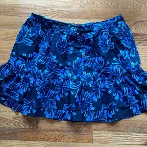 Who What Wear Blue Ruffled Bubble Mini Skirt
